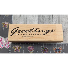 Stampin' Up Greetings Of The Season 1999 Rubber Stamp Wood B32