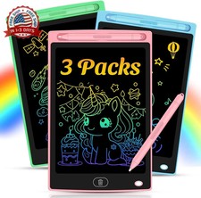 3 Pack LCD Writing Tablet for Kids - Erasable and Reusable Toddler Doodle Board