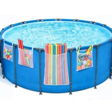 Poolside Mesh Storage Bags with Adjustable Straps for Toys and Floats