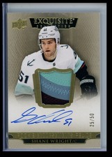 2022-23 UD  Exquisite Collection Endorsements Relics Shane Wright Rookie Auto