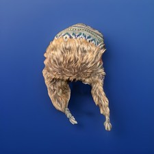 Baby Gap Trapper Hat Toddler Sz XS/S Faux Fur Warm Winter Sweater Pattern