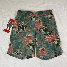 Kirkland Signature Men s Medium Gym Shorts Swim Trunks Tropical Design NWT