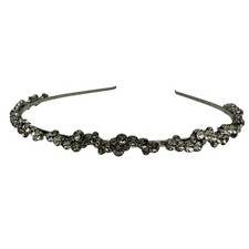 Silver Tone Crystal Rhinestone Headband Elegant Sparkly Hair Band Accessory