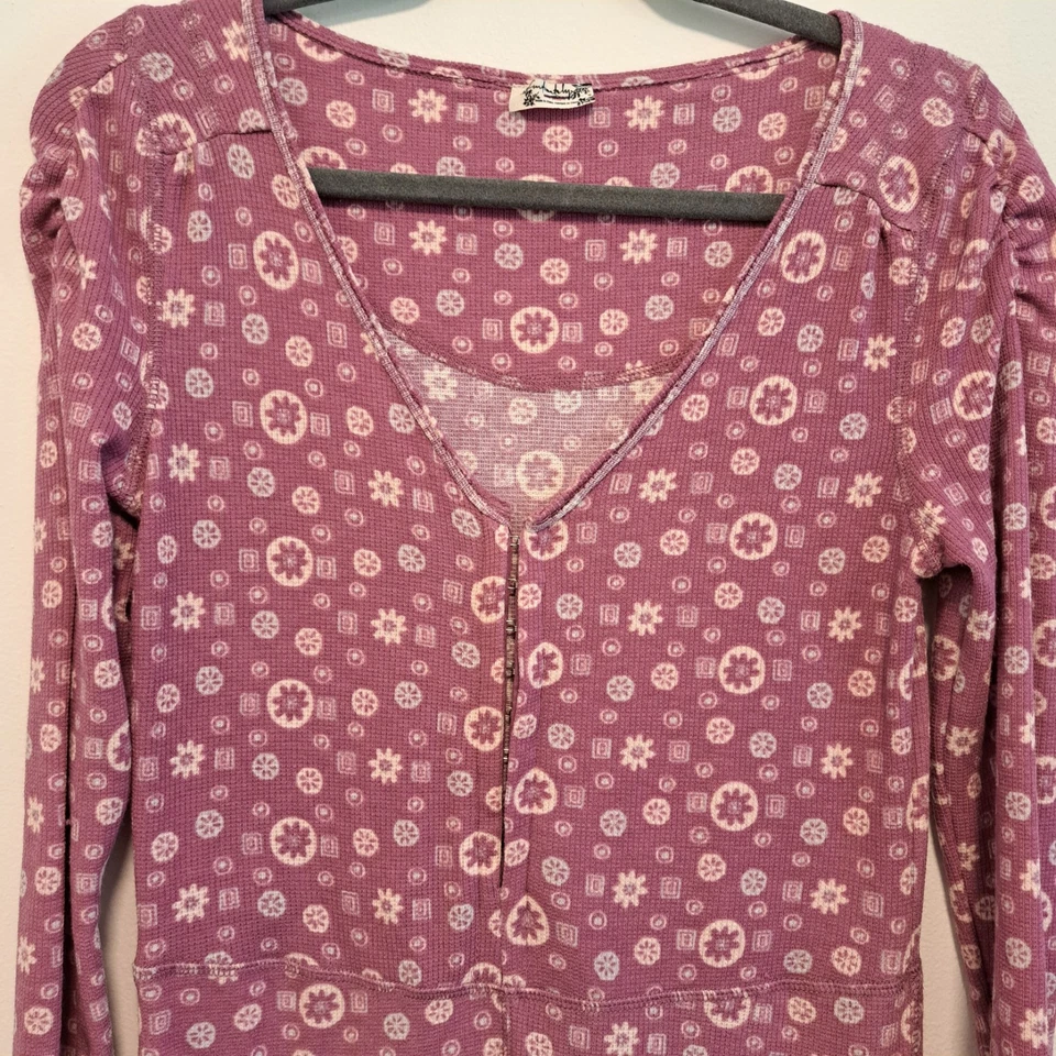 Pijama Free People Home Alone Long Johns Rosa Feminino Tamanho XS Cottagecore - Imagem 4 de 4