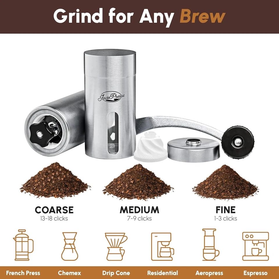JavaPresse Manual Stainless Steel Coffee Grinder - 18 - Image 3 of 4