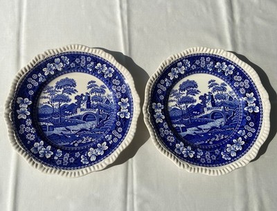 Spode's Tower - Blue Tower - 2 Speiseteller - Durchmesser ca. 27,0 cm