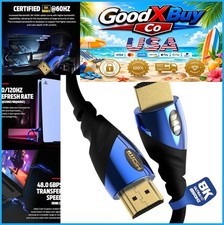 8K HDMI Cable 8ft 48Gbps Ultra High Speed Male to Male Cobalt Blue