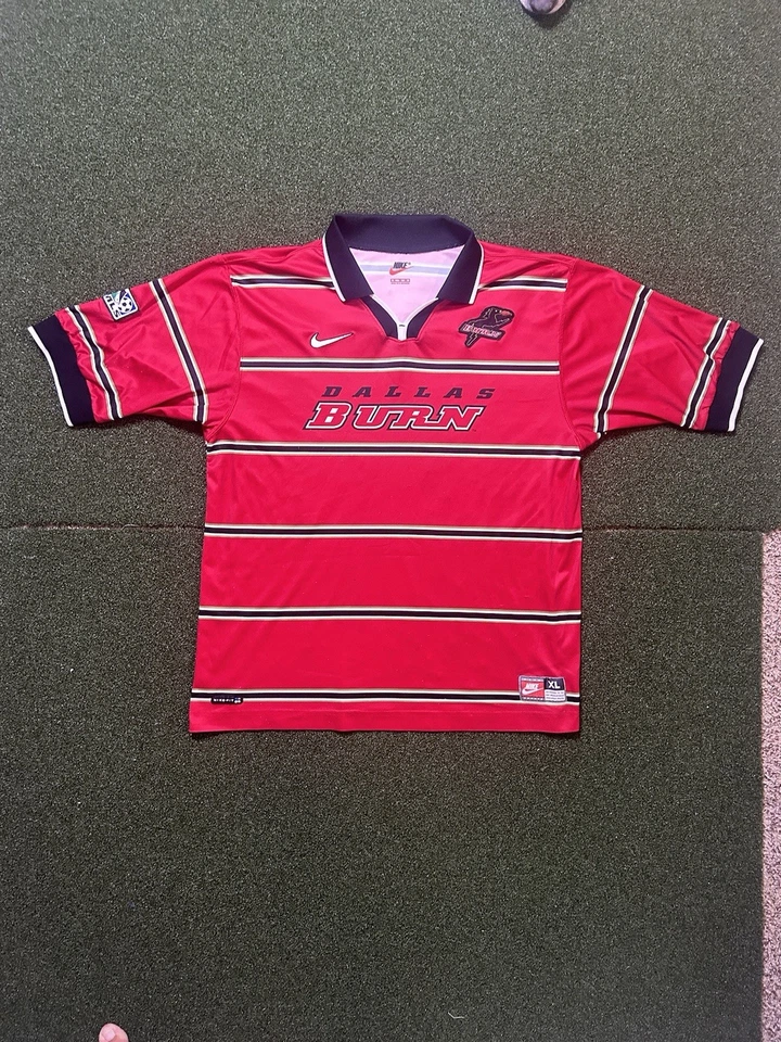 Camiseta de fútbol Nike MLS Dallas Burn roja años 90 vintage XL rara camiseta de fútbol MLS Foto 3 de 4