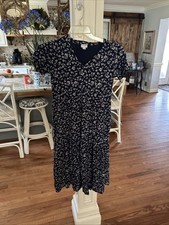 j crew Blue White floral XS Midi dress