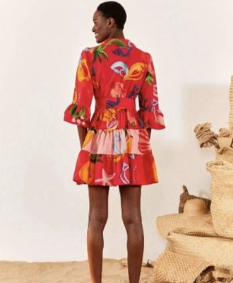 New Farm Rio Red Mixed Fruits Ocean Mini Dress Sz XL | eBay