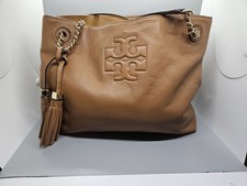 Congac/Tan Tory Burch Thea Slouchy Chain Tote Bag preowned EXCELLENT condition