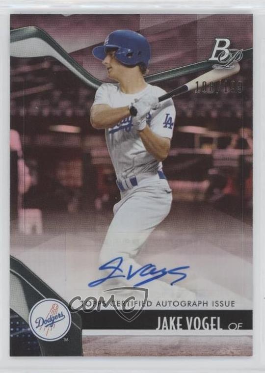 2021 Bowman Platinum Top Prospects Pink 108/199 Jake Vogel #TOP-27 Auto 5l7
