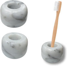 White Marble Toothbrush Stand/Holder - Real Marble Toothbrush Stand - Minimalist