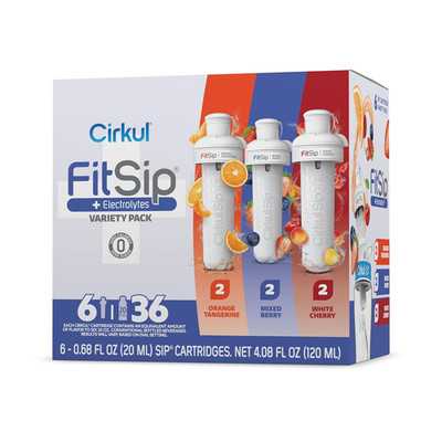 Cirkul Fitsip Electrolytes Flavor Water Variety Pack, Makes 36 Drinks, No Sugar,