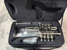 Piccolo Trumpet Nickel Silver Oswal India With Case and Mouthpiece
