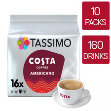 Image of Tassimo Costa Americano Coffee Pods T Discs 10 Packs (160 Drinks)