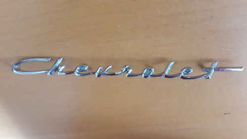1957 Chevy Hood or Trunk Emblem Script Chevrolet Chrome | eBay