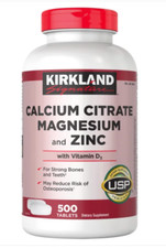 Kirkland Calcium Citrate 500 mg Magnesium and Zinc Vitamin D3 500 Tablets