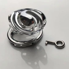 USA Adjustable Stainless Steel Ring Male Chastity Cage Metal Chastity Lock Adult
