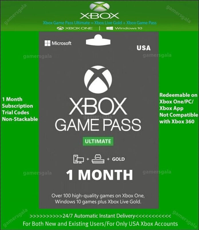 Xbox Game Pass Ultimate 1 Month Live Gold Membership - Existing Users - US  Only