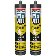 Soudal Fix All Turbo Super Fast Hybrid Polymer Waterproof Sealant - GREY, 290ml