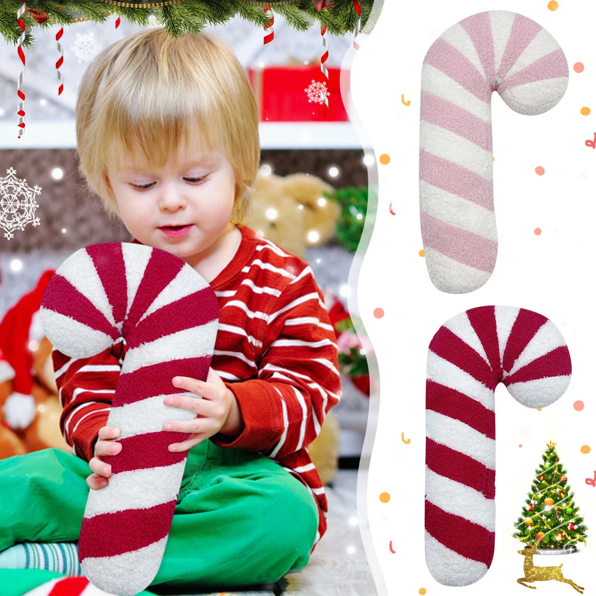 Candy cane cheap shaped pillow