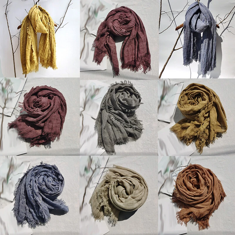 Unisex Scarf Muffler Solid Colors Shawls Neck Wraps Muslim Winter Warmer Scarves