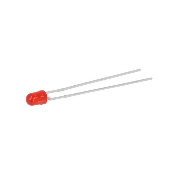 5X TLLR4401 Led 3 Mm Rot 1-2Mcd 50° Front: GewöLbt Rastermaß: 2,54Mm Vishay-image