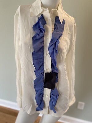 PRADA RUFFLED SHIRT. Size 40. Original $1120
