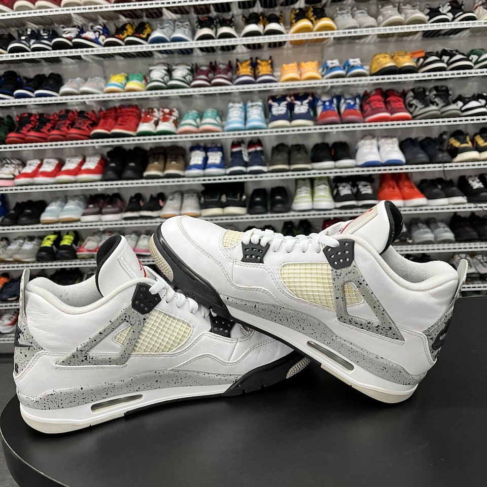 Nike Air Jordan 4 Retro OG White Cement 2016 840606-192 Mens Size 11 No ...