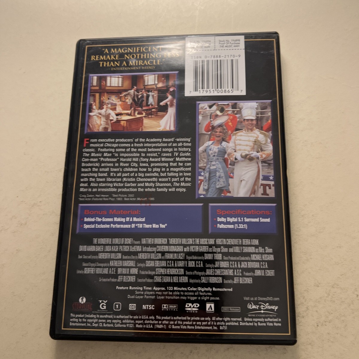The Music Man (DVD, 2003) Matthew Broderick 717951008657| eBay