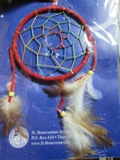 NEW/sealed in pkg 4" red dreamcatcher  frameable LEGEND OF THE DREAMCATCHER