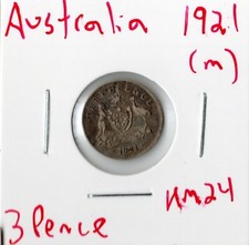 Coin Australia 3 Pence 1921 (m) KM24, silver