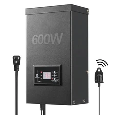 600W Low Voltage Landscape Transformer with Timer and Photocell Sensor