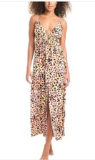 Bar III Women's Animal-Print Swim Cover-Up Maxi Dress, Multi, Size Medium