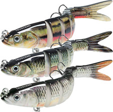TRUSCEND Fishing Lures Freshwater Saltwater Lifelike Swimbait Bass Trout Crappie