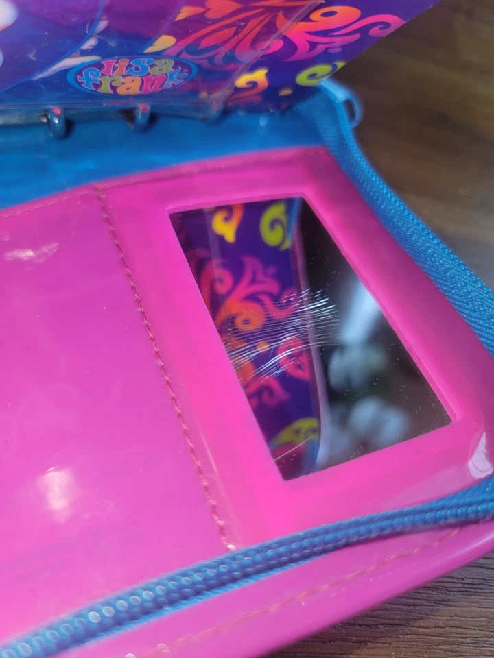 Vintage Lisa Frank Roxi Rollie Mini Zipper Binder Organizer Glittery White Cats - Image 3 of 4