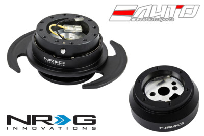 NRG Steering Wheel Short Hub SRK-170H + Black Gen3 Quick Release w/ Black Ring b