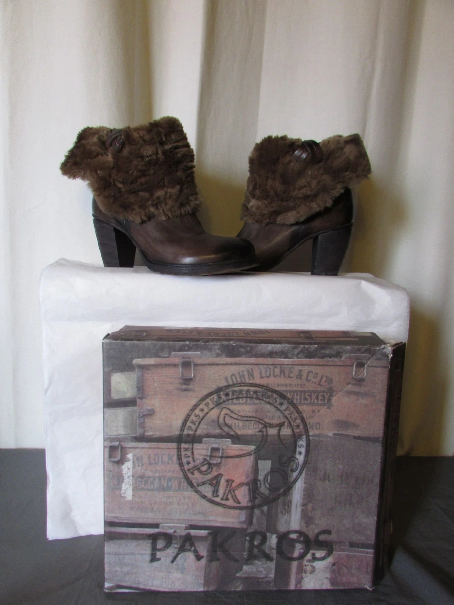 boots bottines fourr es pakros cuir marron bronze et fausse