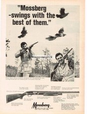 1969 MOSSBERG Model 500 50th Anniversary Rifle ROBERT STACK Quail Vintage Ad