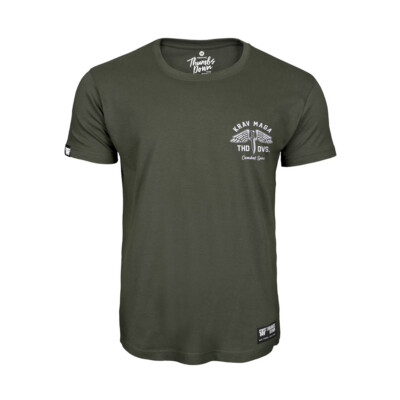 Thumbsdown Krav Maga North Division Herren Baumwoll-T-Shirt mit Aufdruck