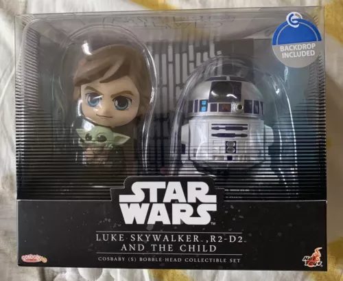 Luke Skywalker, R2-D2 & the Child Cosbaby Bobblehead Set de Hot Toys! ¡En mano!