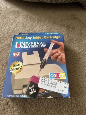 New ONTEL Universal Inkjet Printer Cartridge Black Refill Kit - Factory Sealed