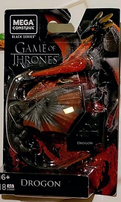 Mega Construx~Black Series~ Game Of Thrones~18 Pc. Drogon With Stand~New & Mint!