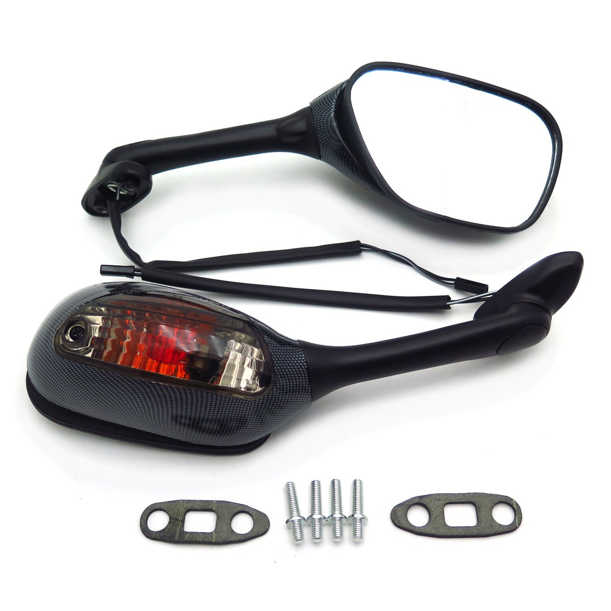 Motorcycle 7/8" Handle Bar End Side Mirrors For Suzuki GSXR 1100 1000