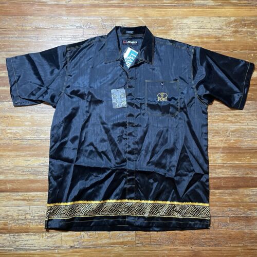 Vintage Y2K FUBU Dragon Shirt Size 3XL Button Up Iridescent Metallic 90s NWT NOS - Picture 2 of 12