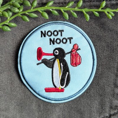 Pingu bestickt Patch - Pinguin Noot Cartoon 80er TV Show Aufnähen Bügelbild Patch