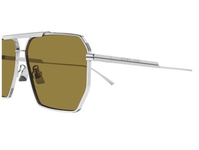 Bottega Veneta BV1012S 007 Silver Brown Lens Square  display picture 2