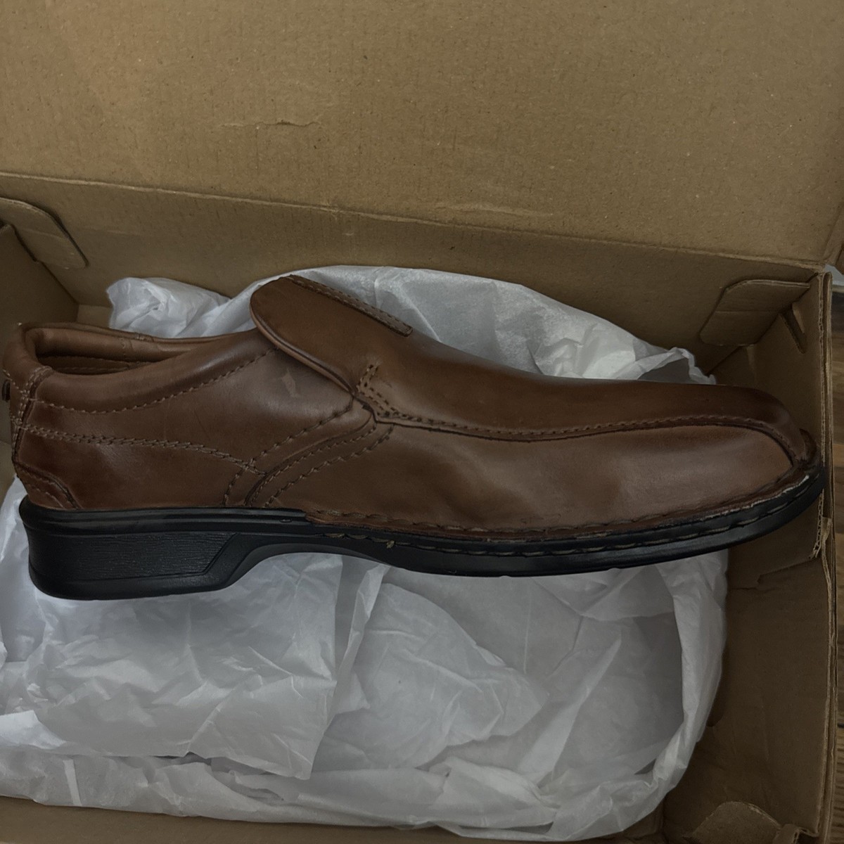 NWB‎ Clarks Mens Escalade Step Brown Leather Slip On Loafers Shoes Size 7 Amazon.com | Clarks Collection Men main image 4