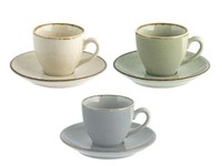 Set 4 Tassen Mit Untertasse Pearl Aus Porzellan, Farben Assortiert H&h